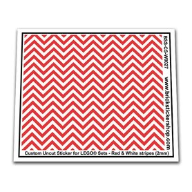 Custom Sticker - Red & White Stripes (2mm)