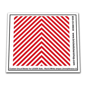 Custom Sticker - Red & White Stripes (3 mm) (V2)