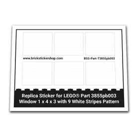 Custom Sticker - Window 1 x 4 x 3 with 9 White Stripes Pattern