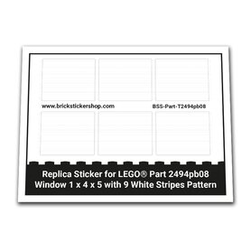 Custom Sticker - Window 1 x 4 x 5 with 9 White Stripes Pattern