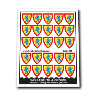 Custom Sticker fits LEGO - Crusader Triangular Shields (Yellow ...