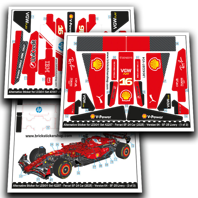 Alternative Sticker for Set 42207 - Ferrari SF-24 Car (Version 04 ...