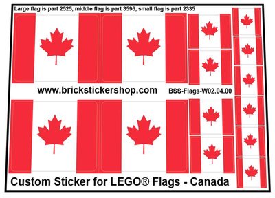 Precut Custom Stickers for LEGO Flags - Flag of Canada - brickstickershop