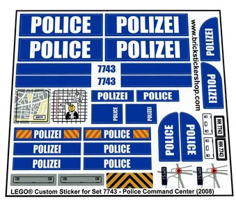 Precut Custom Replacement Stickers for Lego Set 7743 - Police Command ...