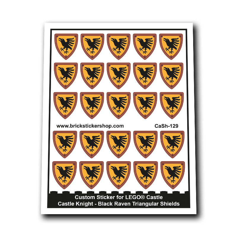 Custom Sticker fits LEGO - Castle Knight - Black Raven Triangular ...